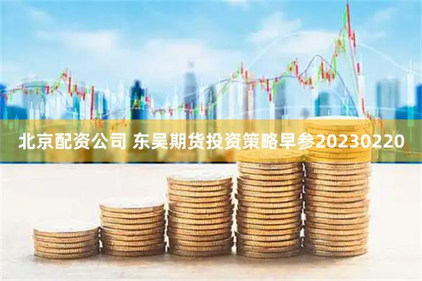 北京配资公司 东吴期货投资策略早参20230220